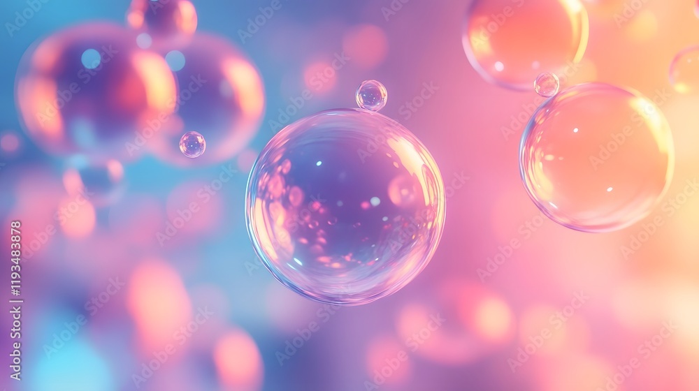 Mesmerizing Iridescent Bubbles Floating in Dreamlike Blissful Reverie Mesmerizing Iridescent Bubbles Floating in Dreamlike Blissful Reverie