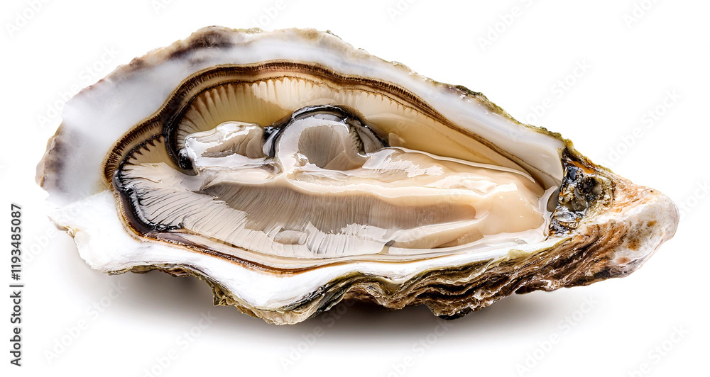 生牡蠣。白背景。(Raw oysters on white background)
生牡蠣。白背景。(Raw oysters on white background)