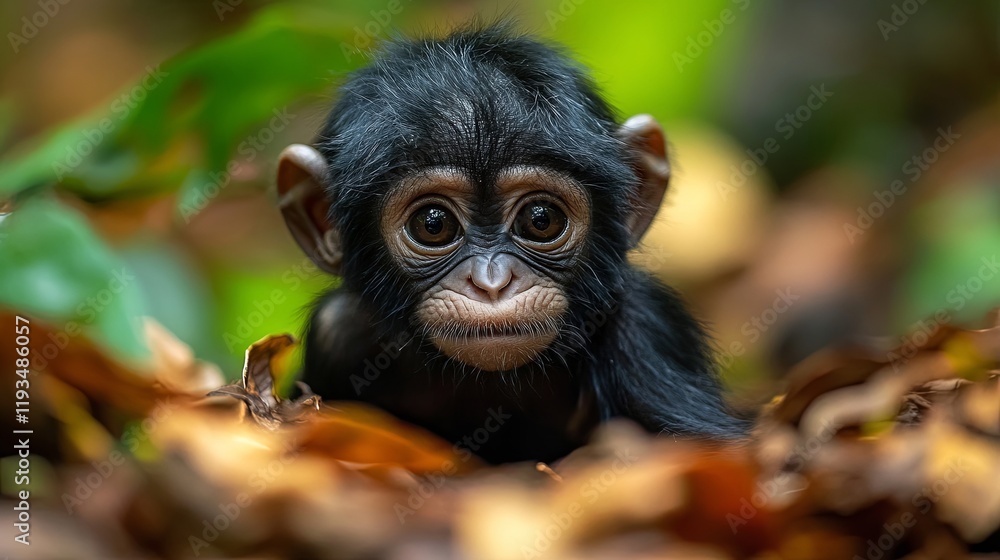 Obraz premium Adorable infant Bonobo (Pan paniscus)