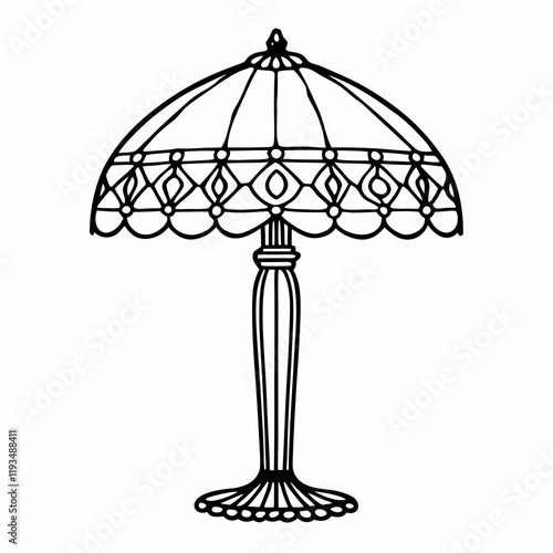 table lamp and umbrella