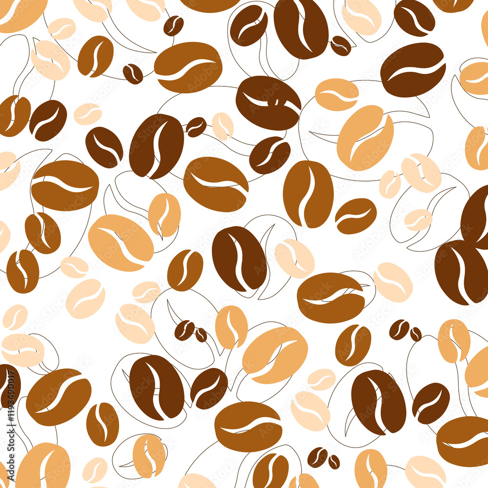 Obraz premium coffee beans seamless pattern