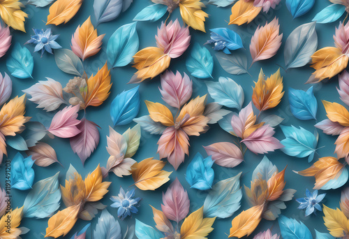 Wallpaper Mural Serene Autumn Leaves: A Pastel Dream Torontodigital.ca