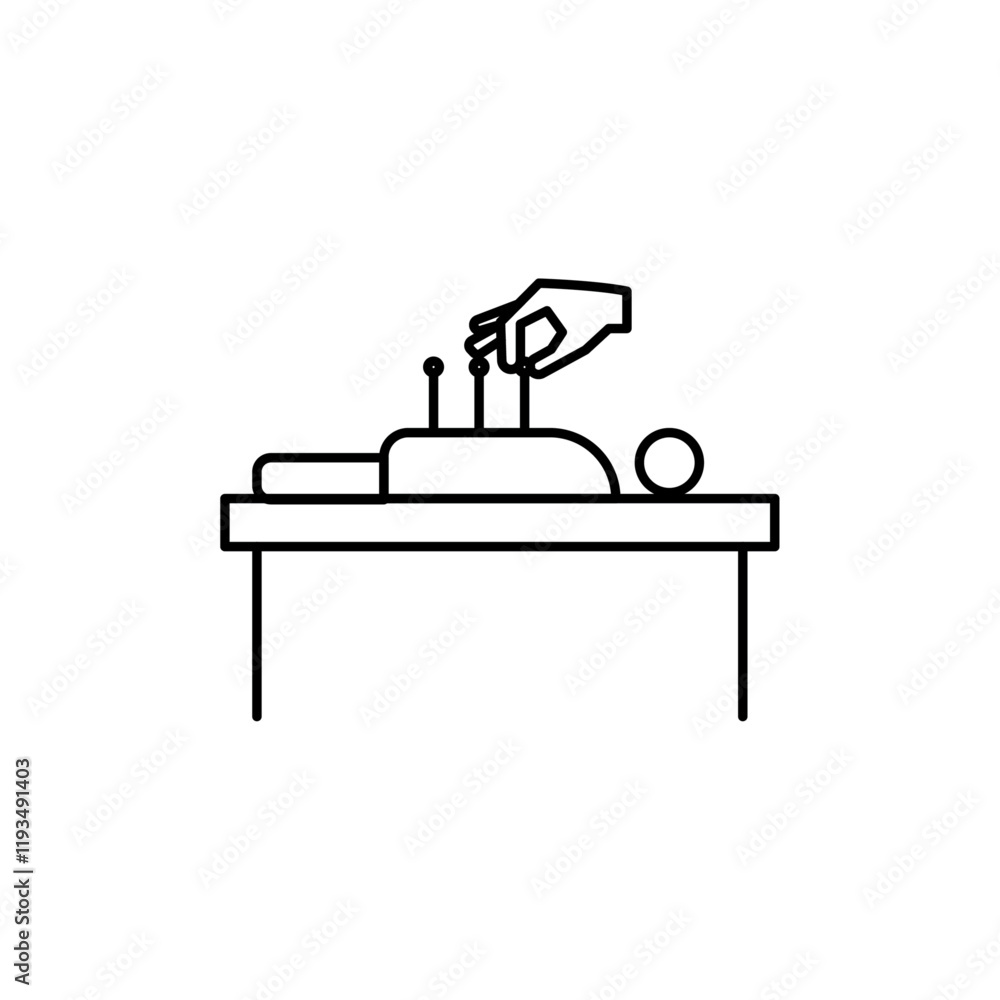Acupuncture therapy icon line art vector Acupuncture therapy icon line art vector