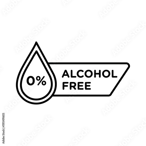Alcohol free icon line art vector