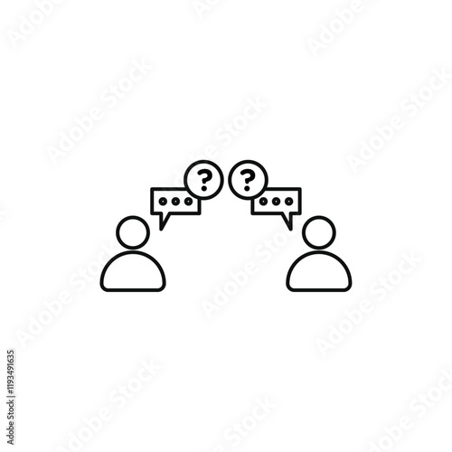 Angry people conflicts icon line art vector