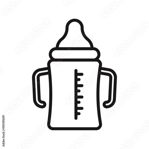 baby sippy icon line art vector