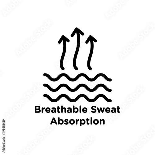 Breathable sweat absorption icon line art vector