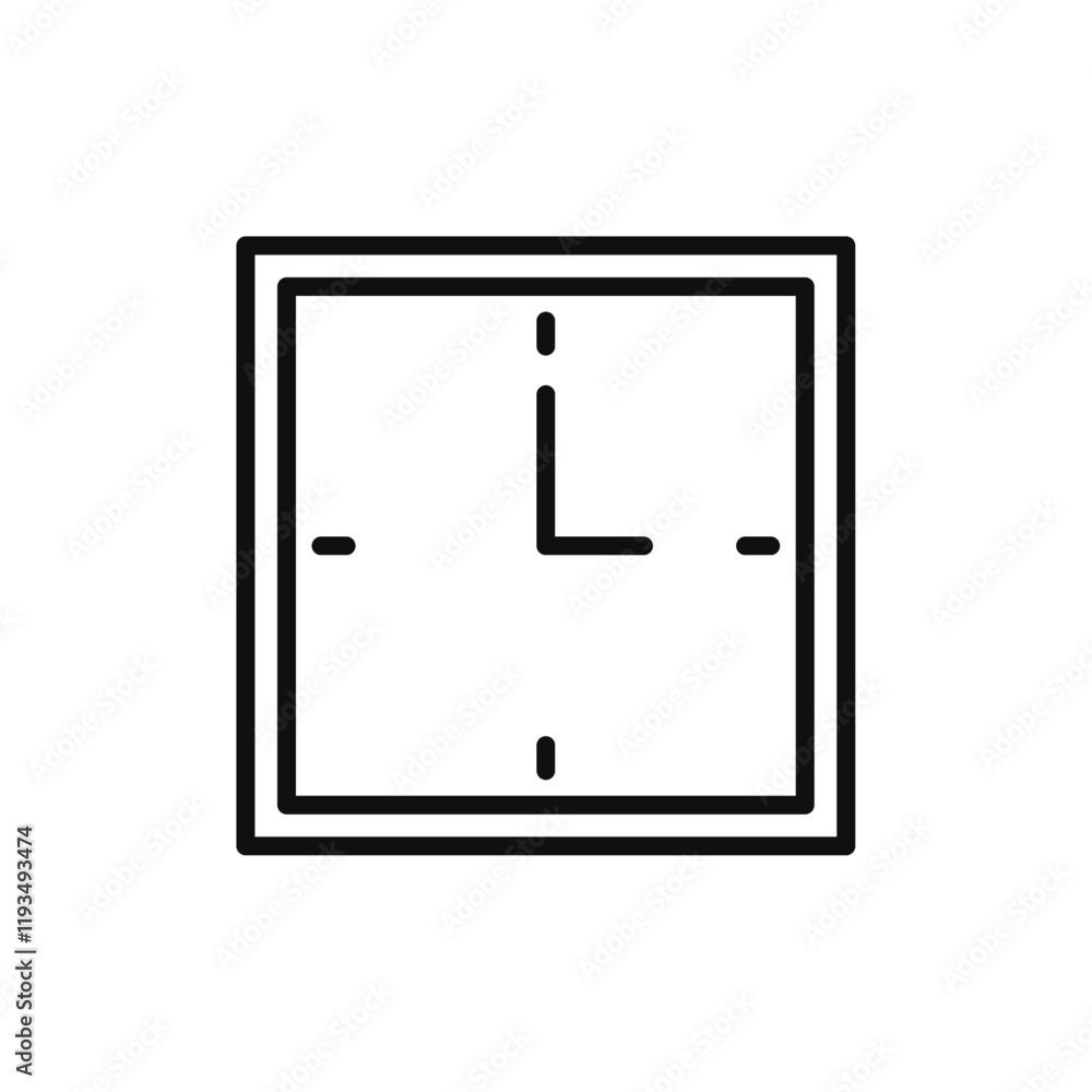 Clock icon line art vector