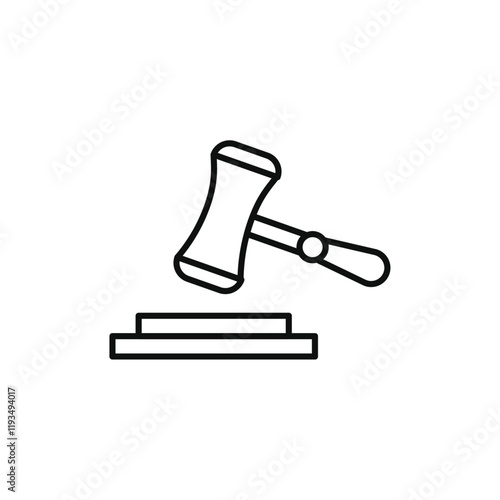 Court judgement icon line art vector