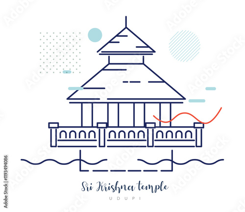 Sri Krishna Temple Udupi - Stock Illustration photo