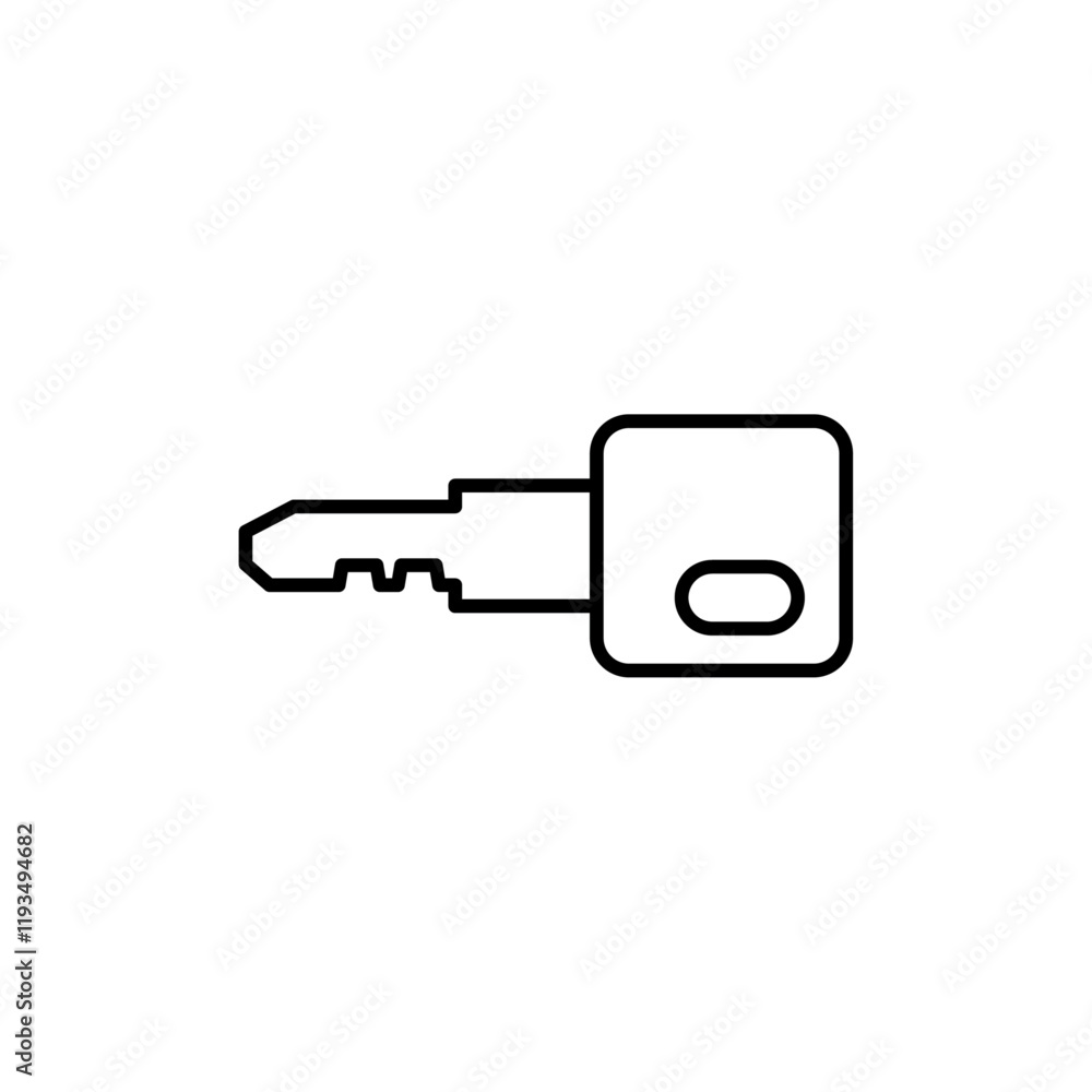 Door key icon line art vector Door key icon line art vector