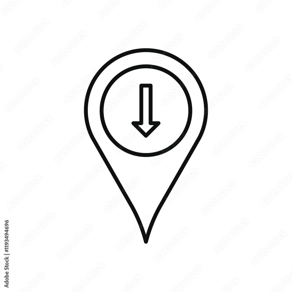 Download GPS map location icon line art vector Download GPS map location icon line art vector
