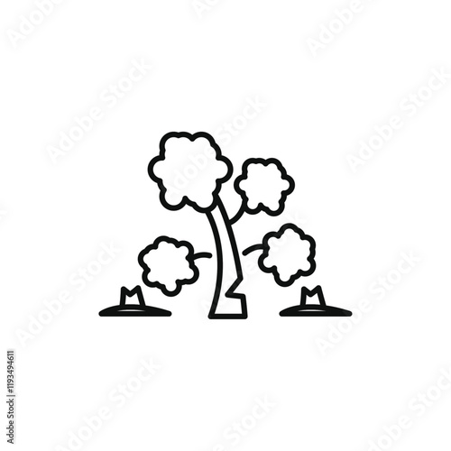 Destruction of forests icon line art vector