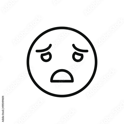 Desperate emoji icon line art vector