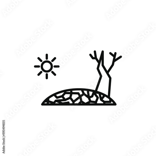 drought icon line art vector