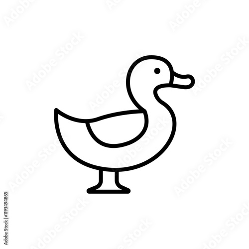 Duck icon line art vector