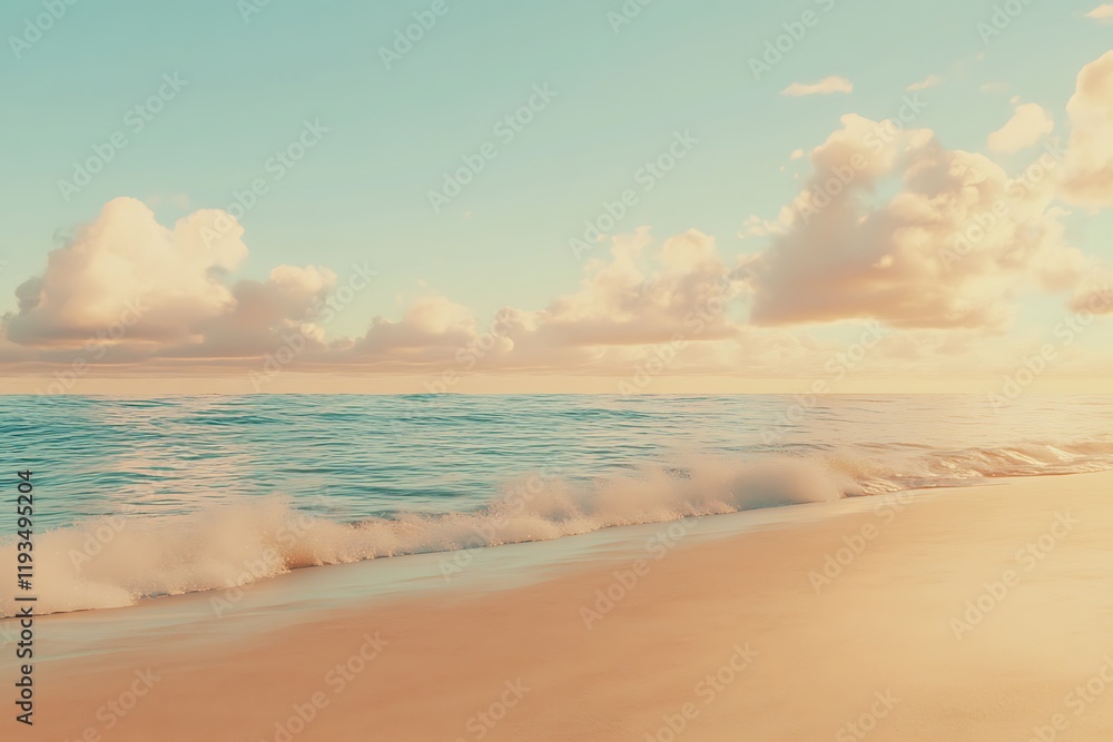 Serene Beach Sunset with Soft Pastel Hues Serene Beach Sunset with Soft Pastel Hues