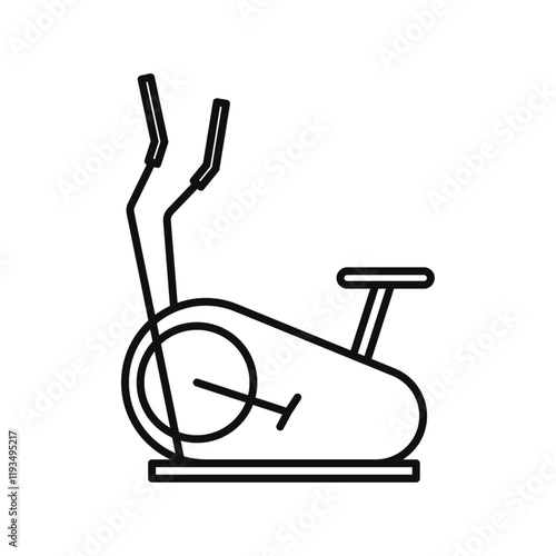 Elliptical bike icon line art vector