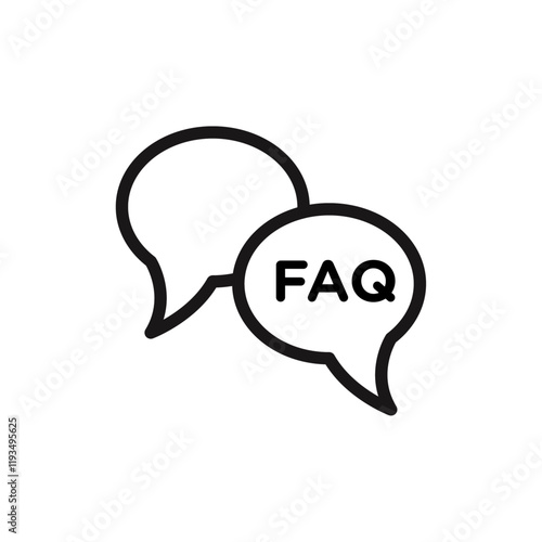 FAQ icon line art vector
