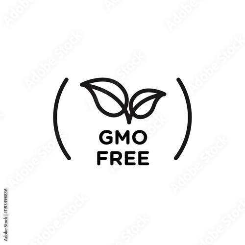 gmo free icon line art vector