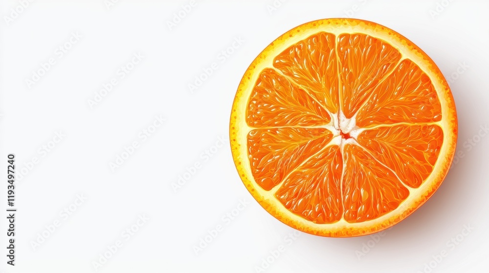 Fresh and Juicy Orange Slice Isolated on White Background Fresh and Juicy Orange Slice Isolated on White Background