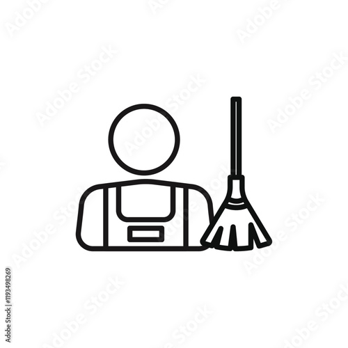 Janitor icon line art vector