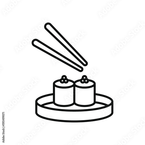 Maki sushi roll icon line art vector