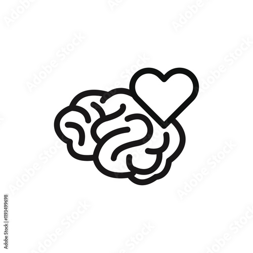 Mental health icon line art vector