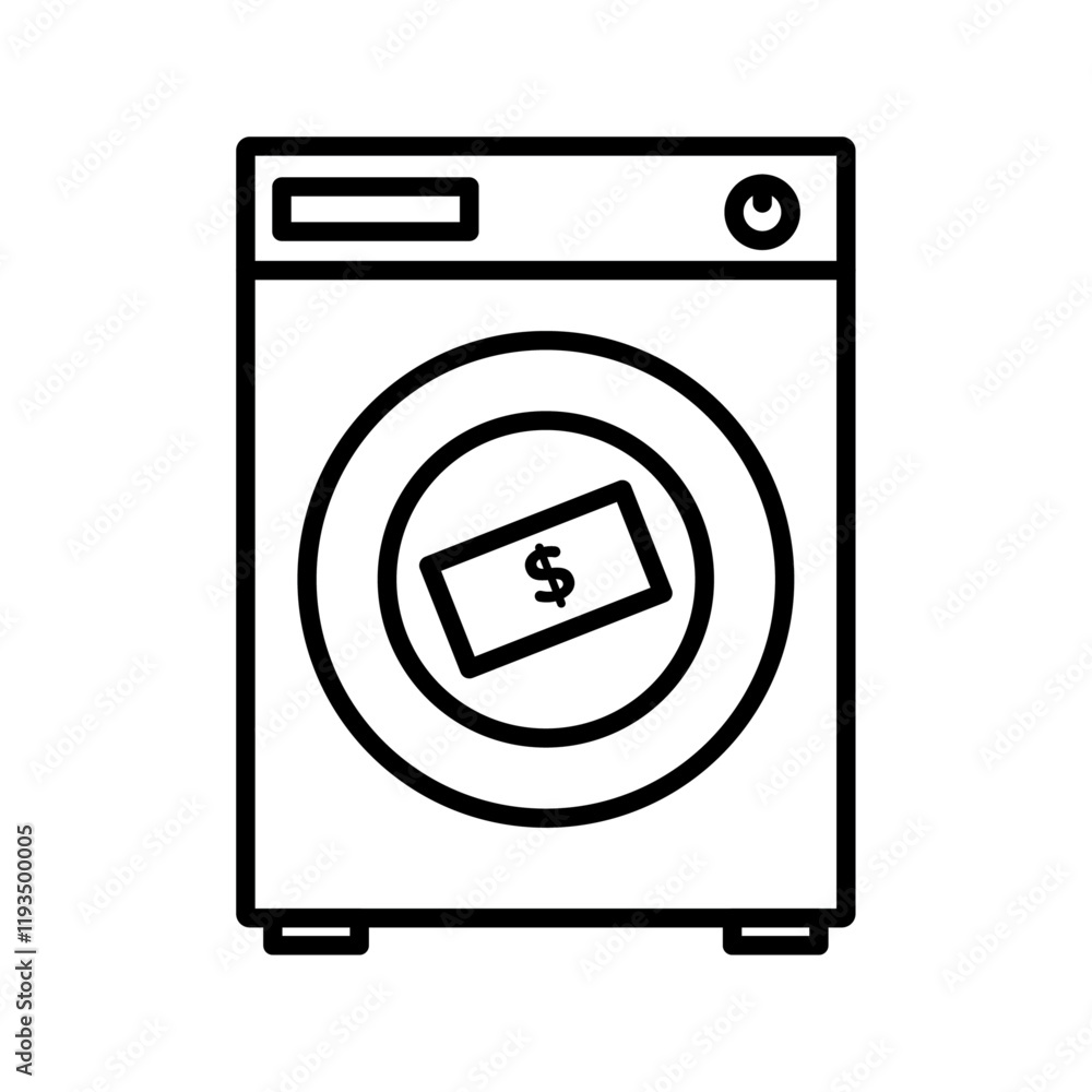 Money laundering icon line art vector Money laundering icon line art vector