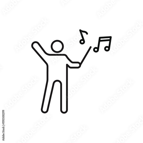 Music conductor icon line art vector