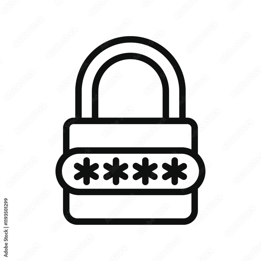 Password security icon line art vector Password security icon line art vector
