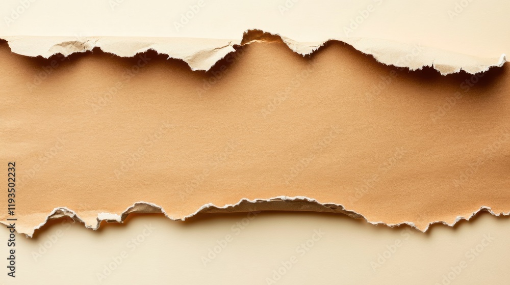 Torn edge of brown paper with smooth background for creative design Torn edge of brown paper with smooth background for creative design