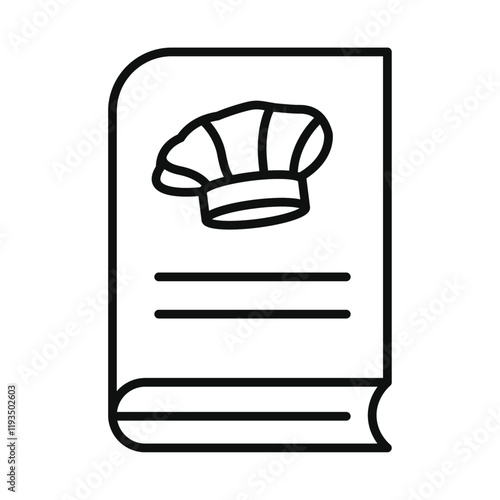 recipe book icon line art vector