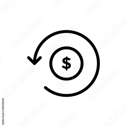 refund money icon line art vector