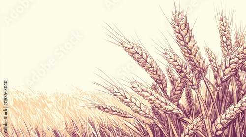 Golden Wheat Field with Beautiful Light and Soft Background