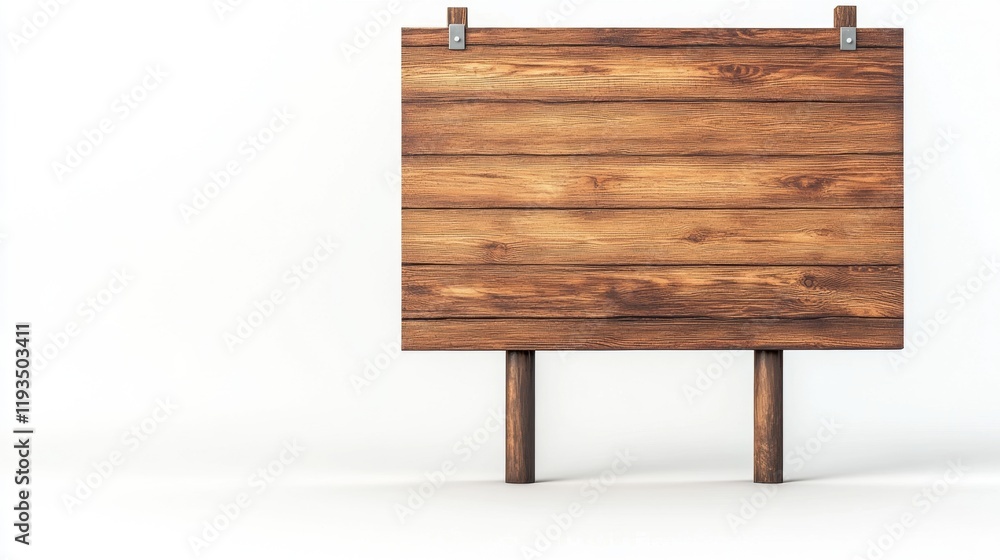 Wooden Blank Sign on Posts Isolated on White Background Wooden Blank Sign on Posts Isolated on White Background