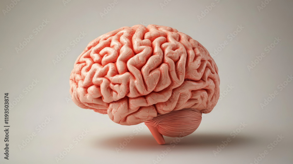 Cyber brain. Artificial intelligence. Triangulation the technology of the brain. Render illustration of the human brain. Cyber brain. Artificial intelligence. Triangulation the technology of the brain. Render illustration of the human brain.