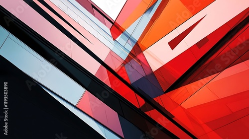 Wallpaper Mural Abstract Red Black And Pink Geometric Building Design Torontodigital.ca