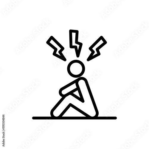 Stress icon line art vector