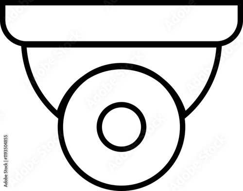 CCTV security camera icon video surveillance monitoring, defocused home security camera, wall mounted for outdoor area safety and observation line vector isolated transparent
