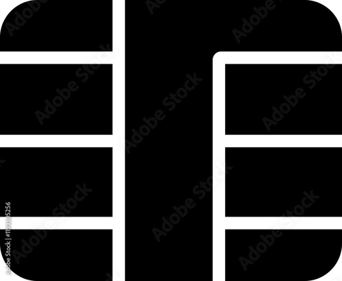 EMV chip icon. Line, glyph and filled outline, mobile telephone Microchip for bank plastic credit or debit charge or sim card. Digital Nfc technology. Contactless payment at terminals and ATMs.