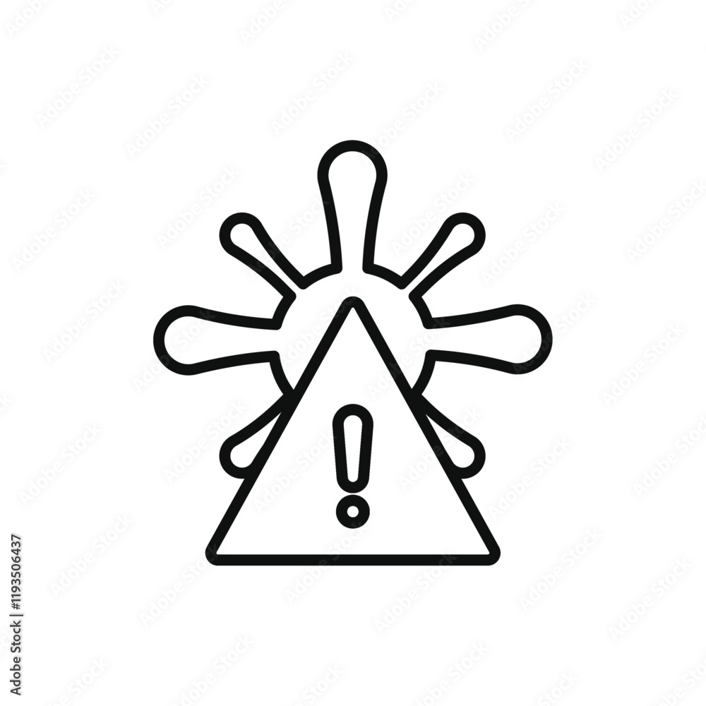 Virus Warning Alert icon line art vector Virus Warning Alert icon line art vector
