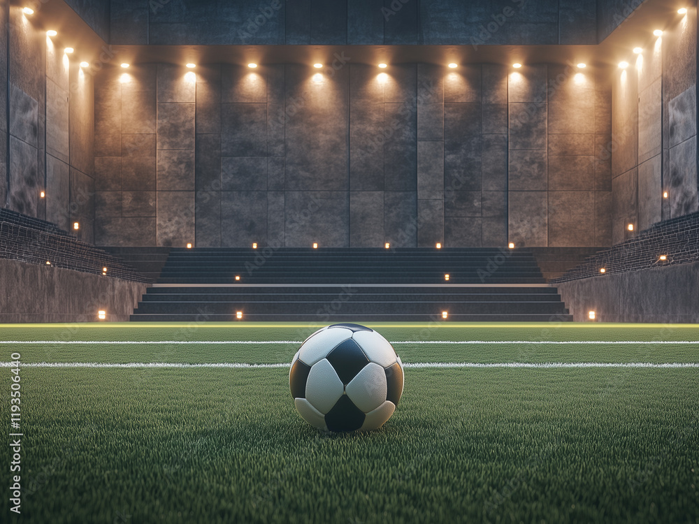 Fototapeta premium Soccer ball on the training center