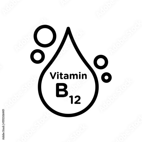 Vitamin B12 drop icon line art vector