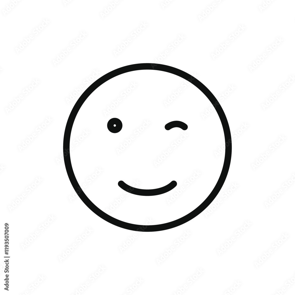 Winking eye icon line art vector Winking eye icon line art vector