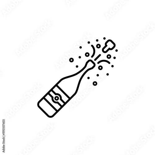 Champagne icon. Alcohol flat vector sign