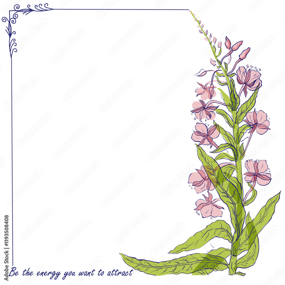 Naklejka premium Be the energy you want to attract typographic slogan with flower for t-shirt prints, posters and other uses. Eps 10. Vector illustration.