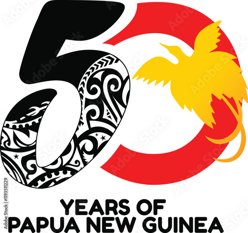 Papua New Guinea 50 Years Of Independence Logo Concept
