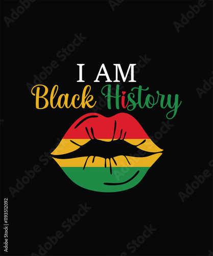 Black History Month Shirts Women I Am Black History Tshirt Africa Lips