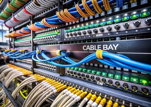 High-Depth-of-Field Image: Organized Server Room Cable Bay 2